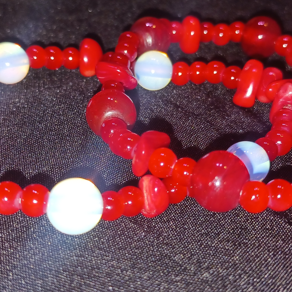 Radiant Red🔴 Gemstone Bracelet set